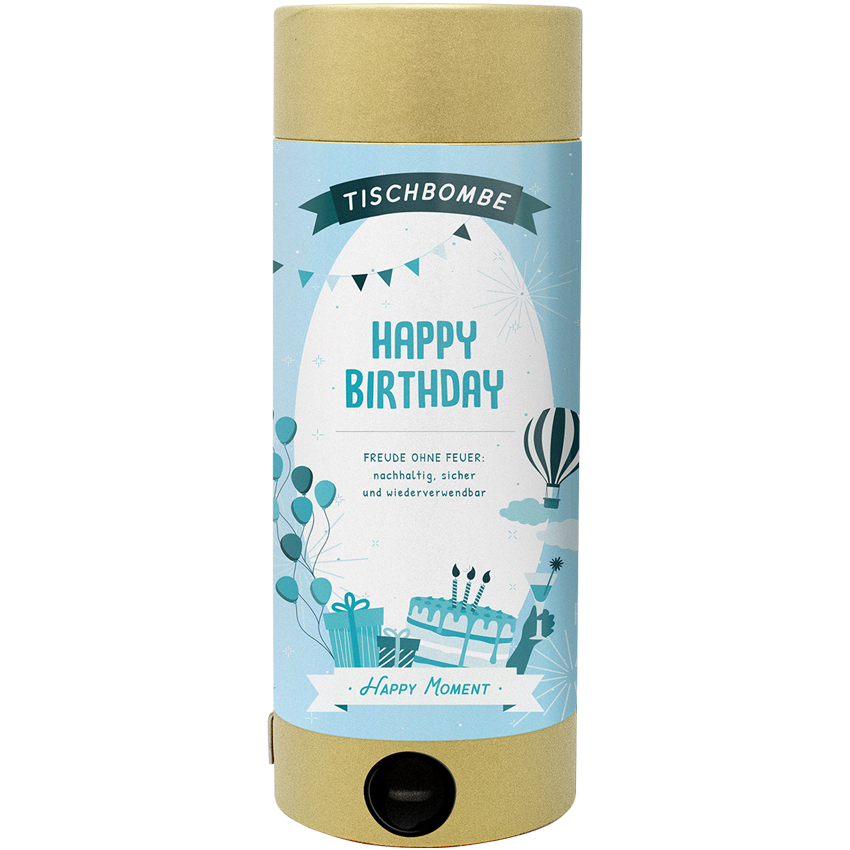 Nachhaltige Tischbombe Happy Birthday von Happy Moment by Artoz